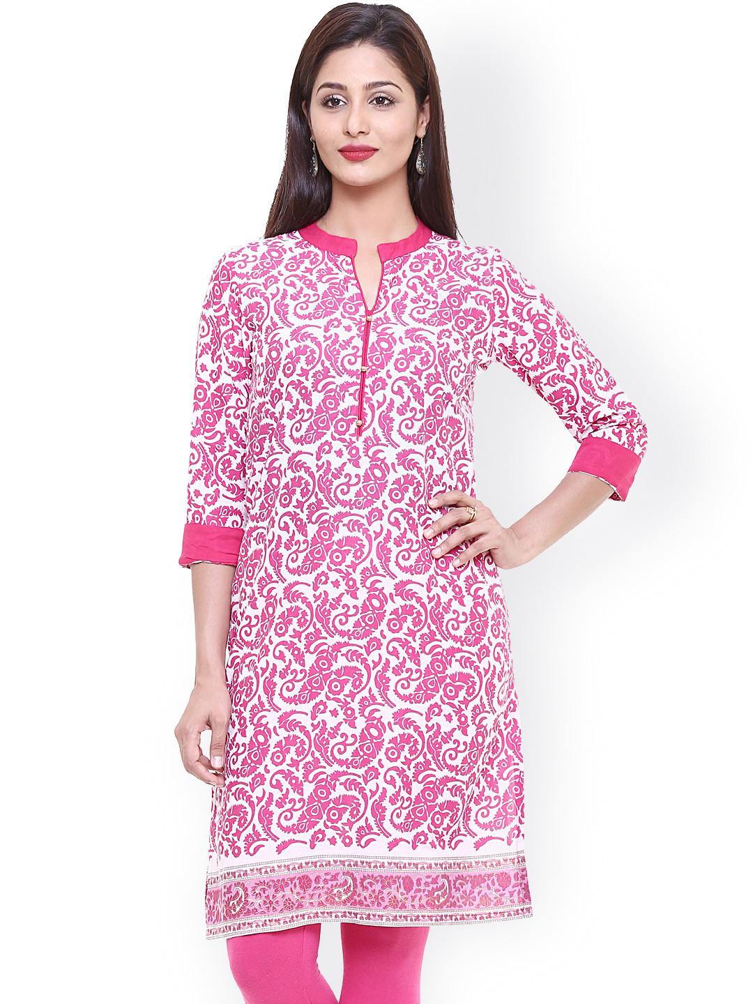 Buy Mytri Pink Printed Kurta Kurtas for Women 1352133 Myntra