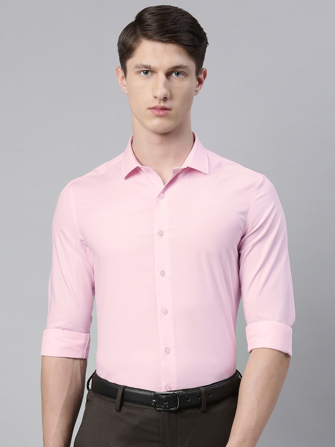 Buy Louis Philippe Men Pink Super Slim Fit Solid Formal Shirt - Shirts ...