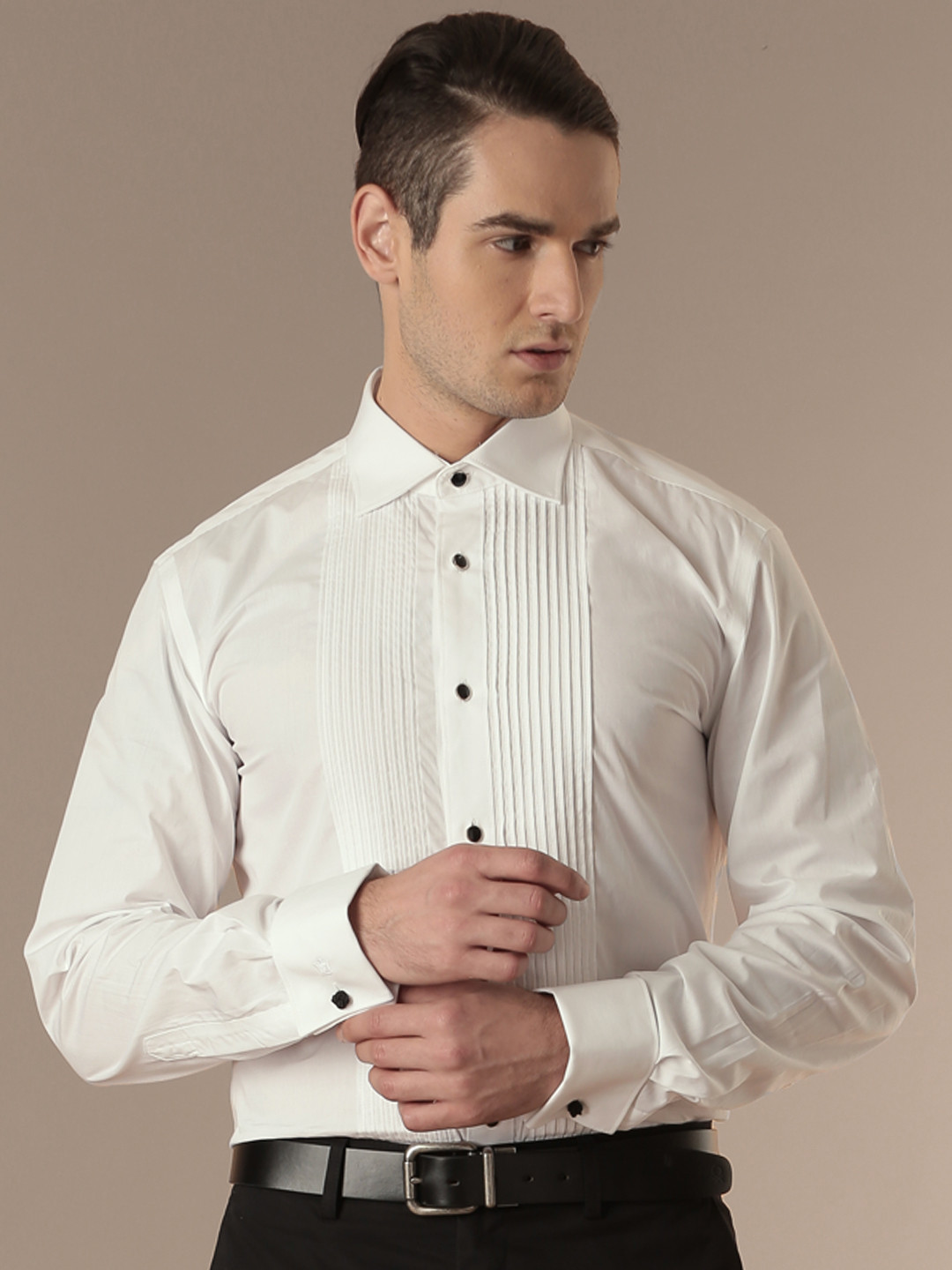 Philippe Cotton Shirt White with Black main image 1