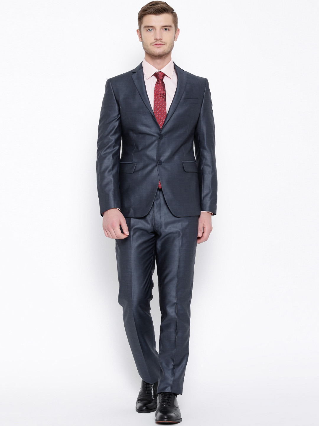 Buy Peter England Blue Single Breasted Formal Suit Suits for Men