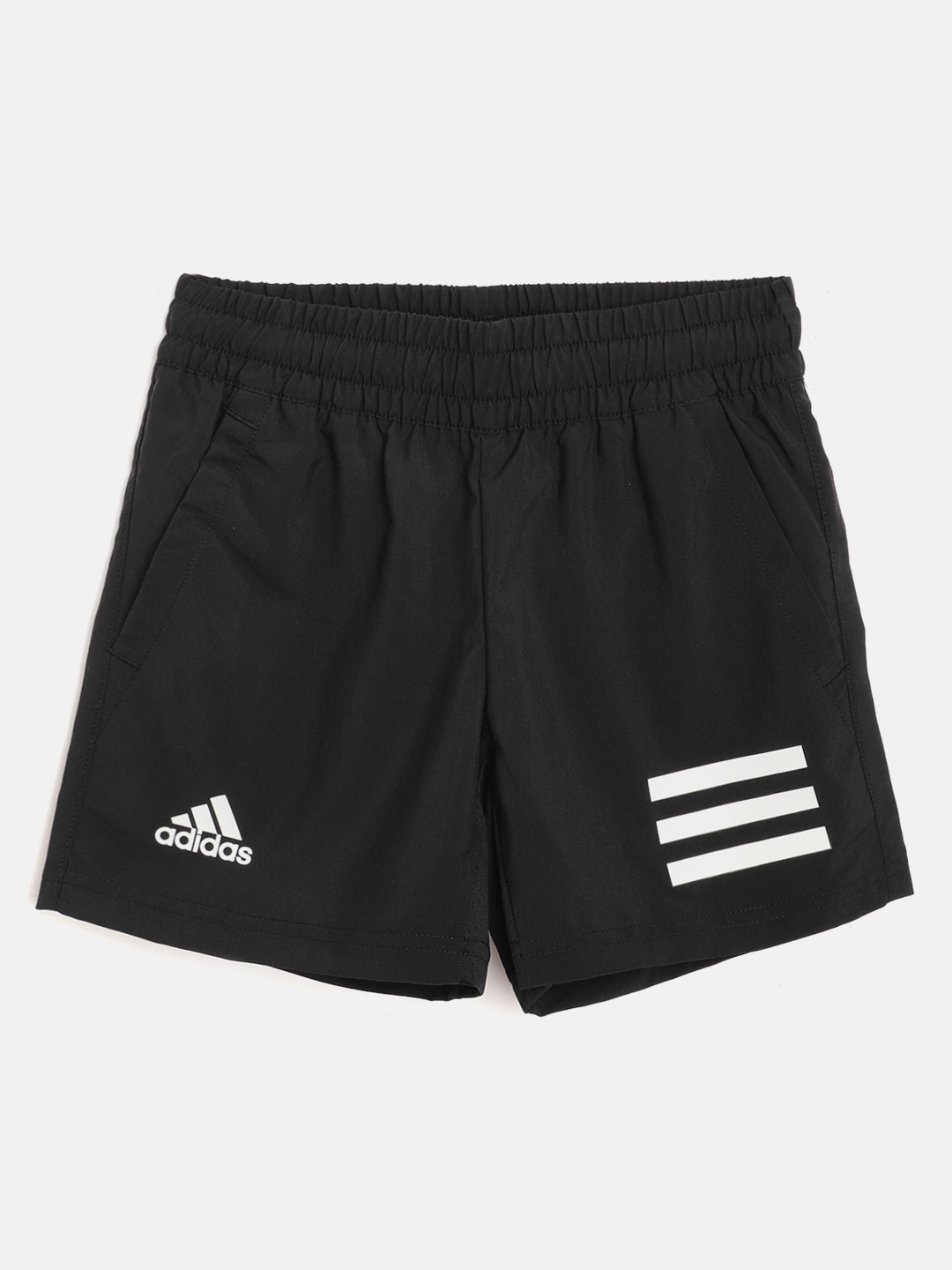 Buy ADIDAS Boys Black Primegreen Club 3 Stripes Tennis Shorts - Shorts ...