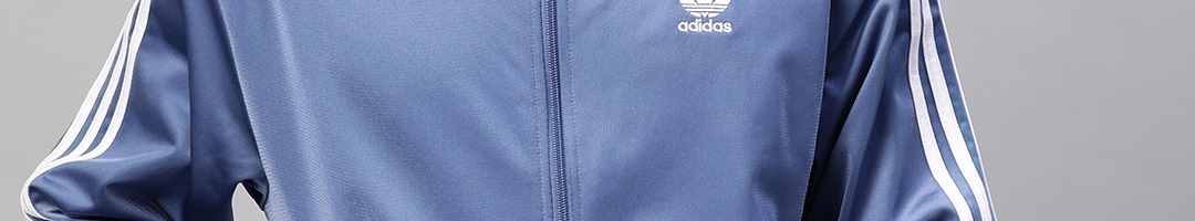 Buy ADIDAS Originals Men Blue Solid CLASSICS FIREBIRD Sporty Jacket ...