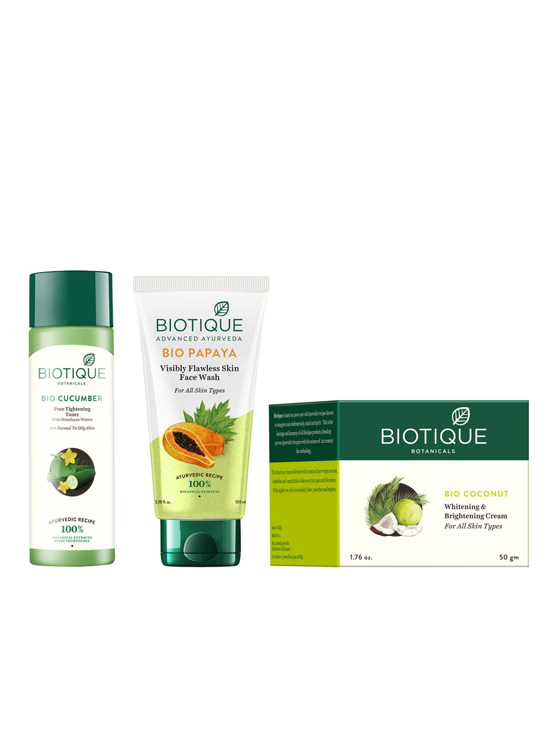 Buy Biotique Unisex Set Of Sustainable Cream, Pore Tightening Toner