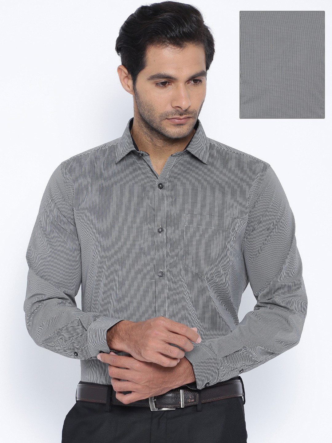 Buy Mark Taylor Black Checked Slim Fit Formal Shirt ...