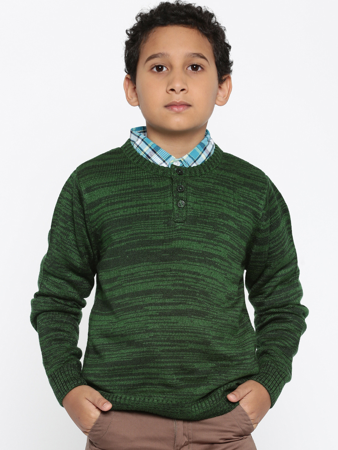 Buy YK Boys Green Henley Sweater Sweaters for Boys 1355413 Myntra