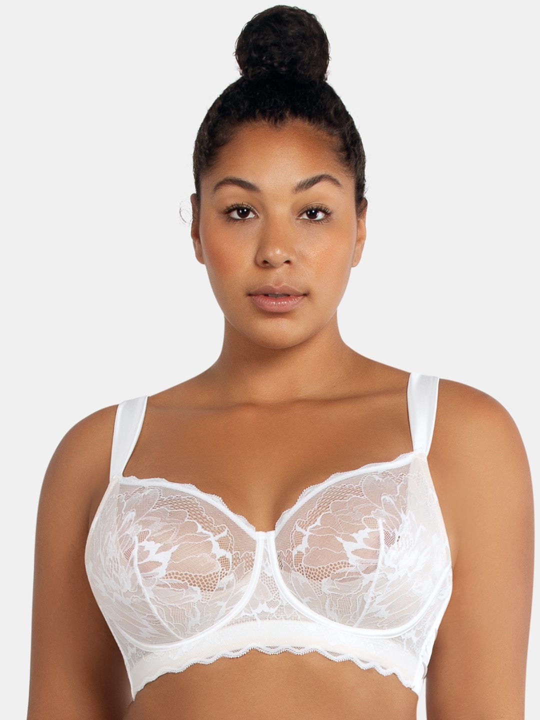 Buy Parfait Plus Size White Lace Underwired Non Padded Sheer Everyday