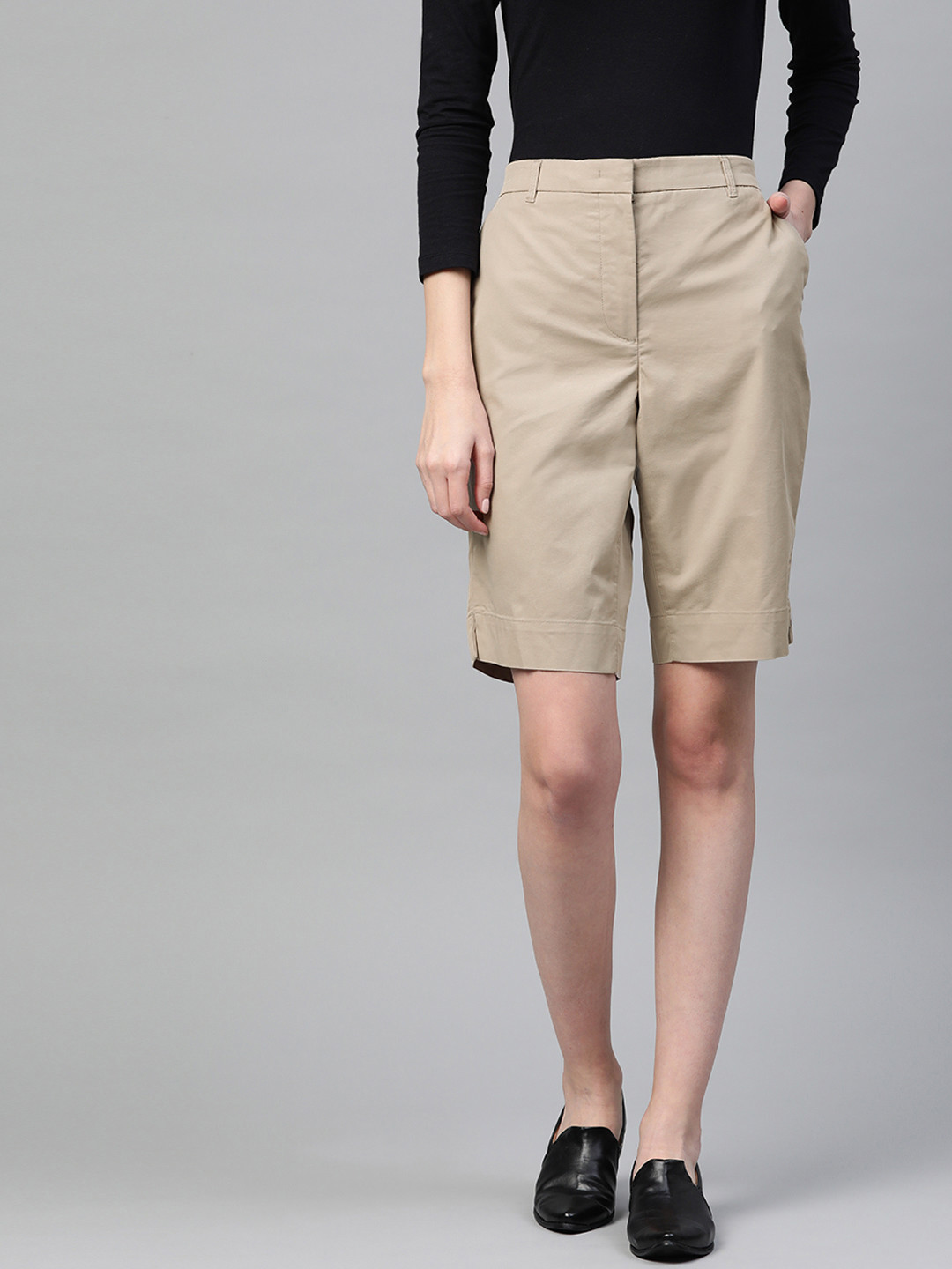 Buy Marks & Spencer Women Beige Solid Quick Dry Regular Fit Chino