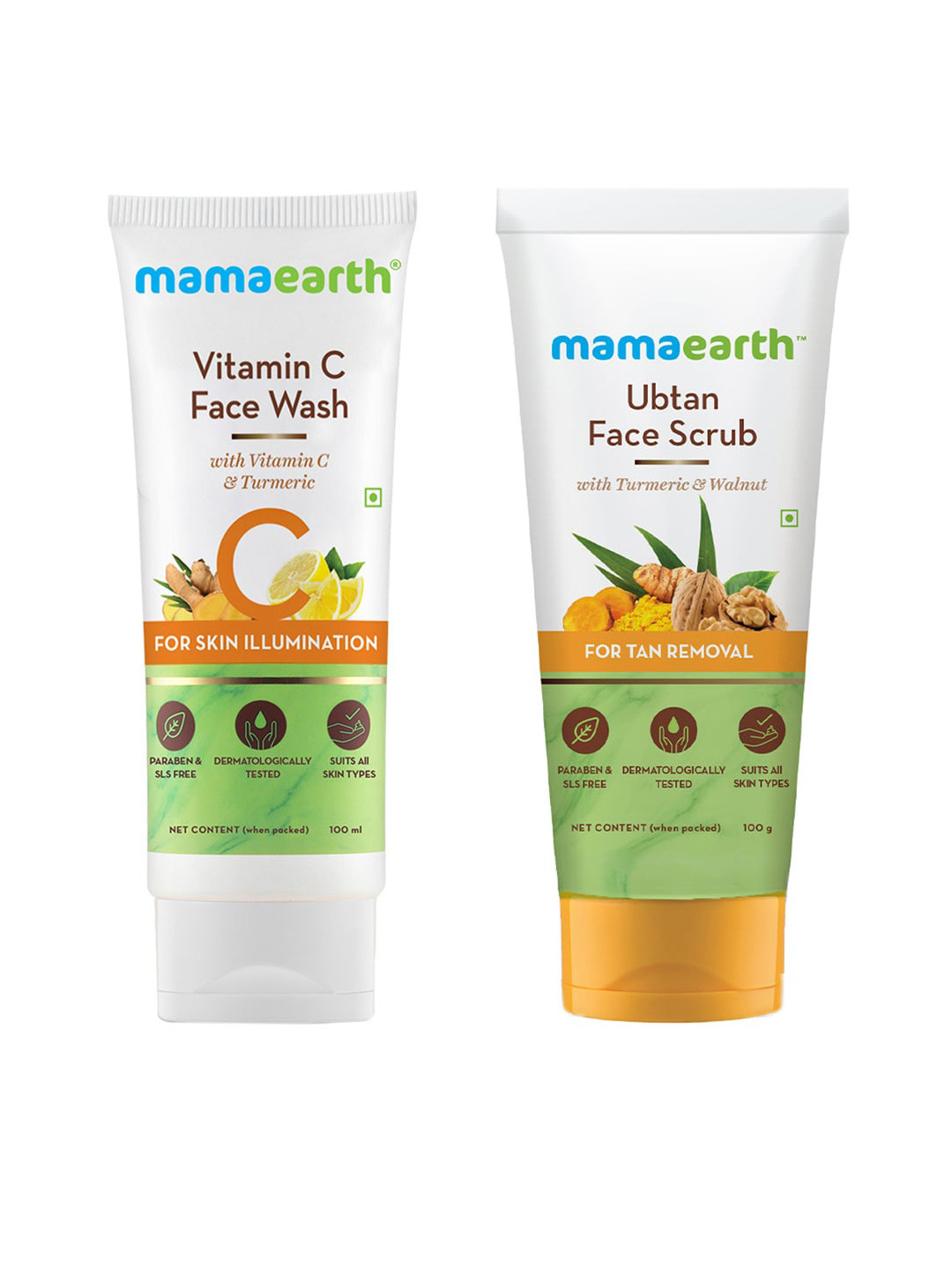 Buy Mamaearth Unisex Set Of Sustainable Vitamin C Face Wash & Tan