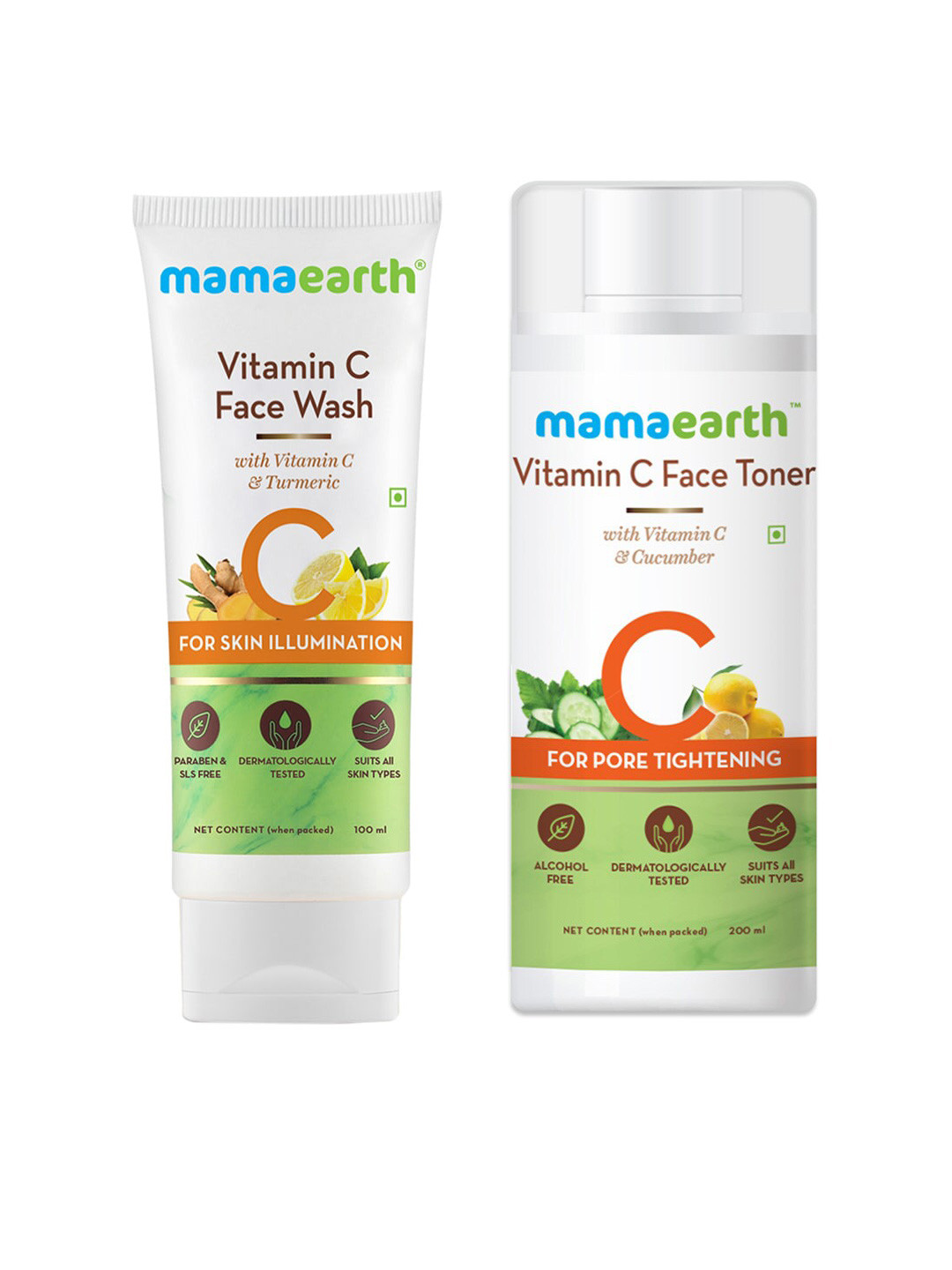 Buy Mamaearth Unisex Set Of Vitamin C Toner & Face Wash Toner for