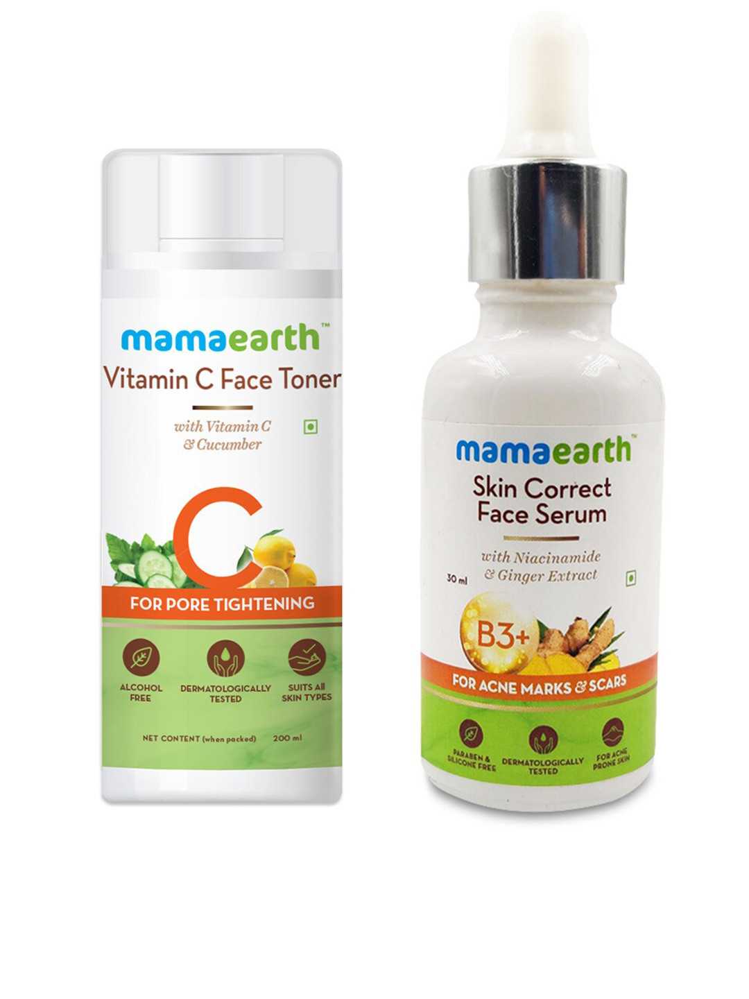 Buy Mamaearth Sustainable Set Of Face Serum & Vitamin C Toner Skin