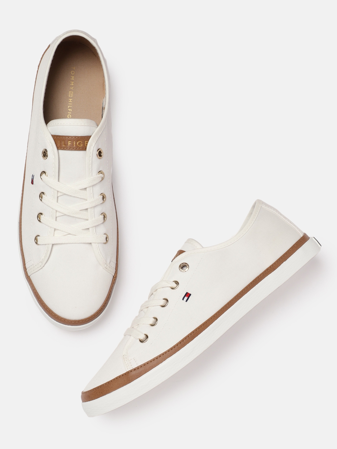 Buy Tommy Hilfiger Women White Solid ICONIC KESHA Sneakers - Casual ...