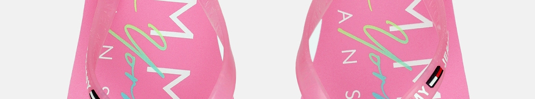 Buy Tommy Hilfiger Women Pink Printed Thong Flip Flops - Flip Flops for ...