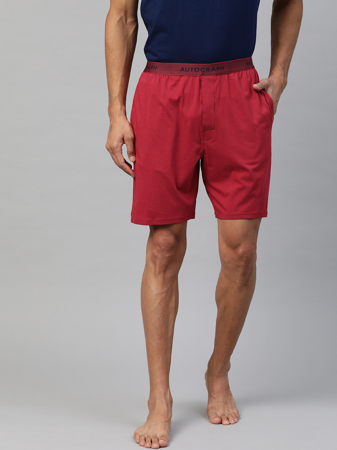 Buy Marks & Spencer Men Red Solid Lounge Shorts Lounge Shorts for Men