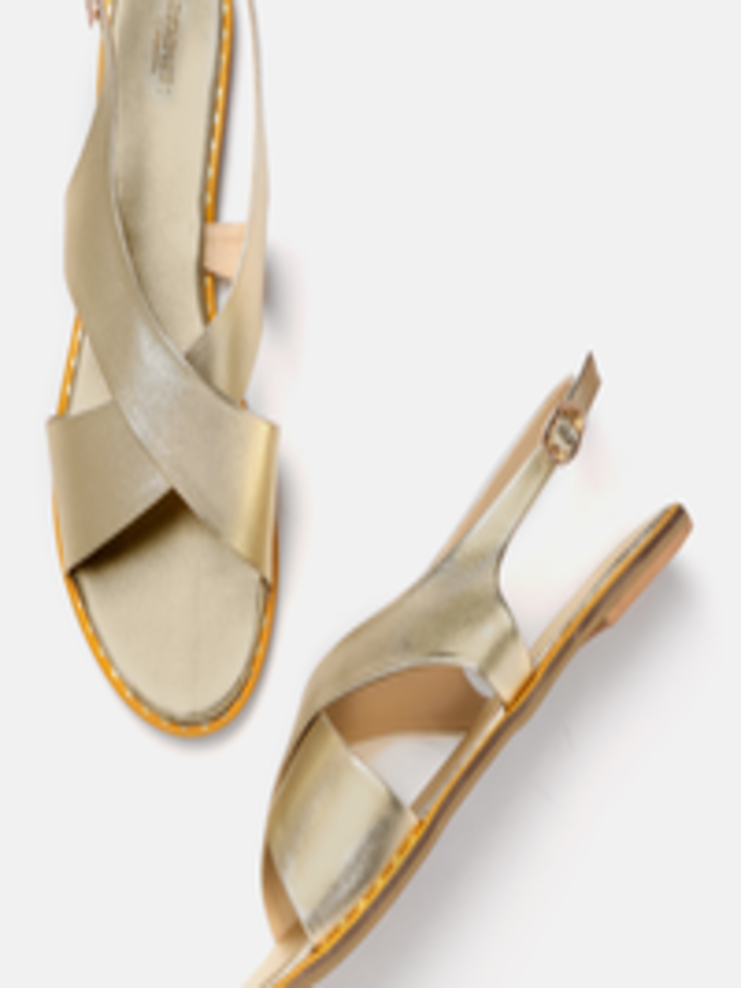 Buy Anouk Women Gold Toned Solid Open Toe Flats - Flats for Women ...