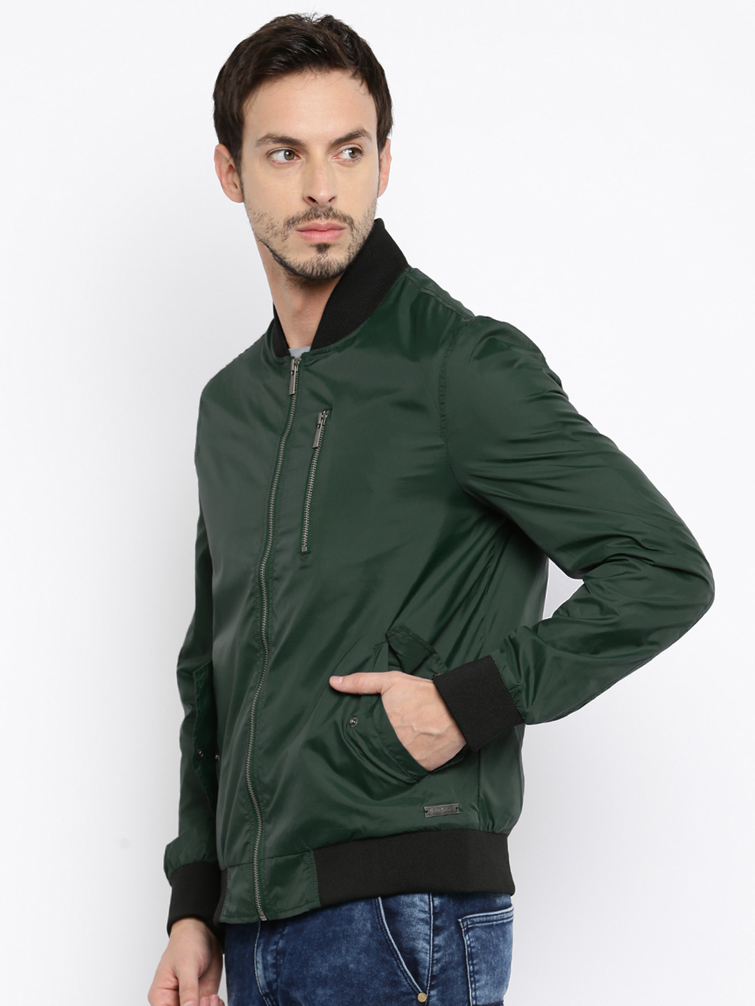 Buy Mast & Harbour Green Bomber Jacket Jackets for Men 1357873 Myntra
