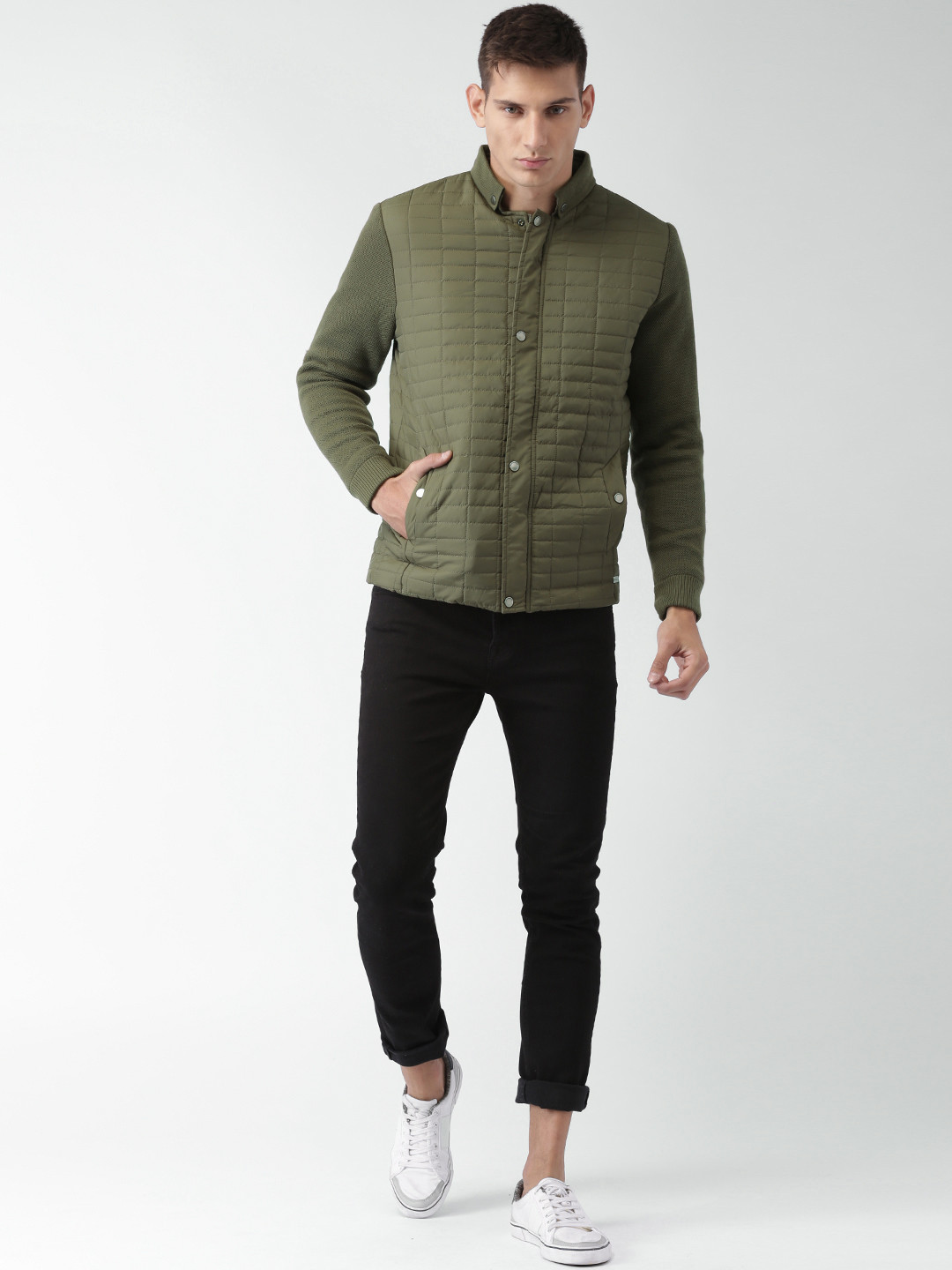 Buy Mast & Harbour Olive Green Puffer Jacket Jackets for Men 1357892