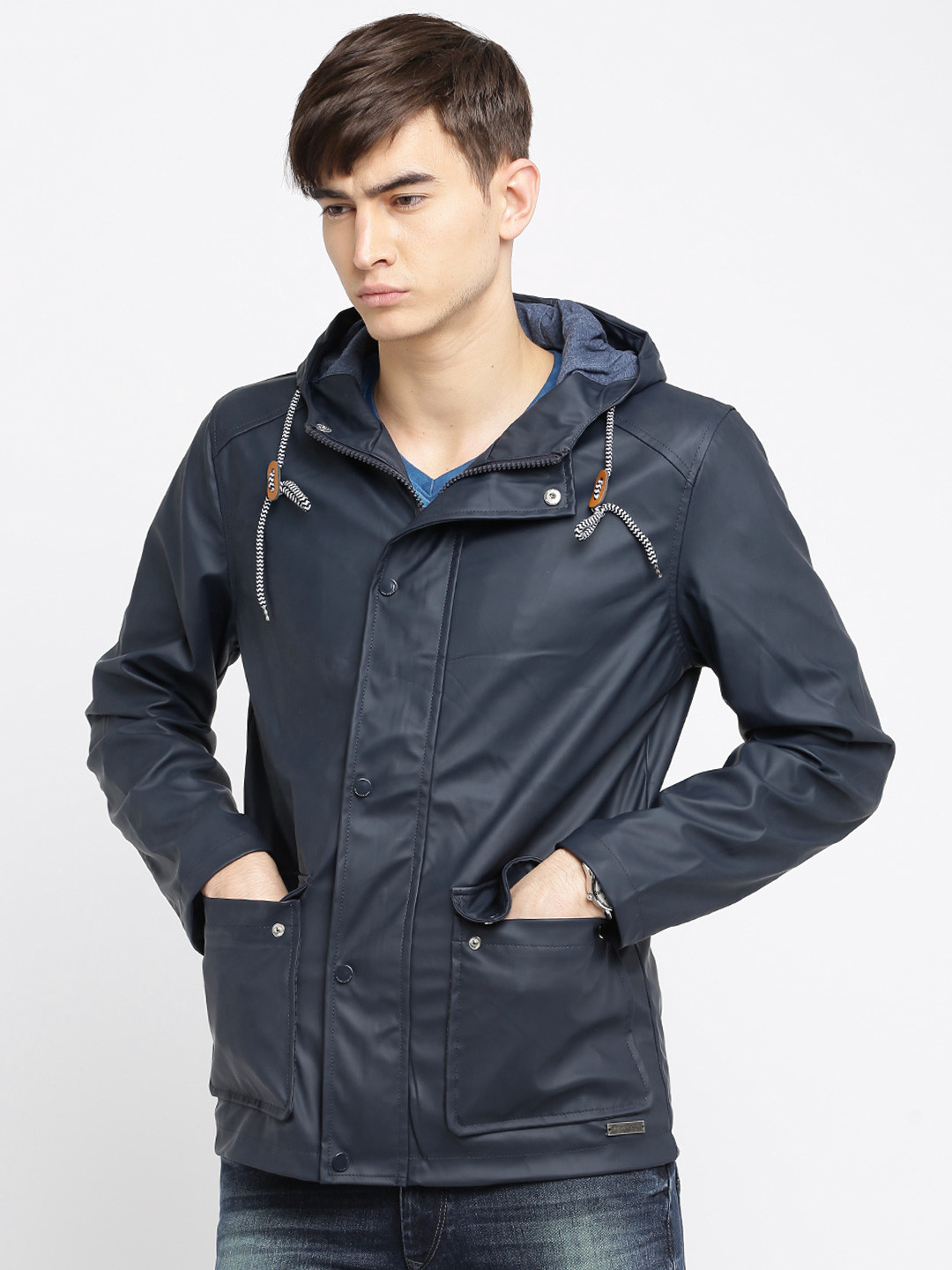 Buy Mast & Harbour Navy Hooded Tailored Jacket Jackets for Men