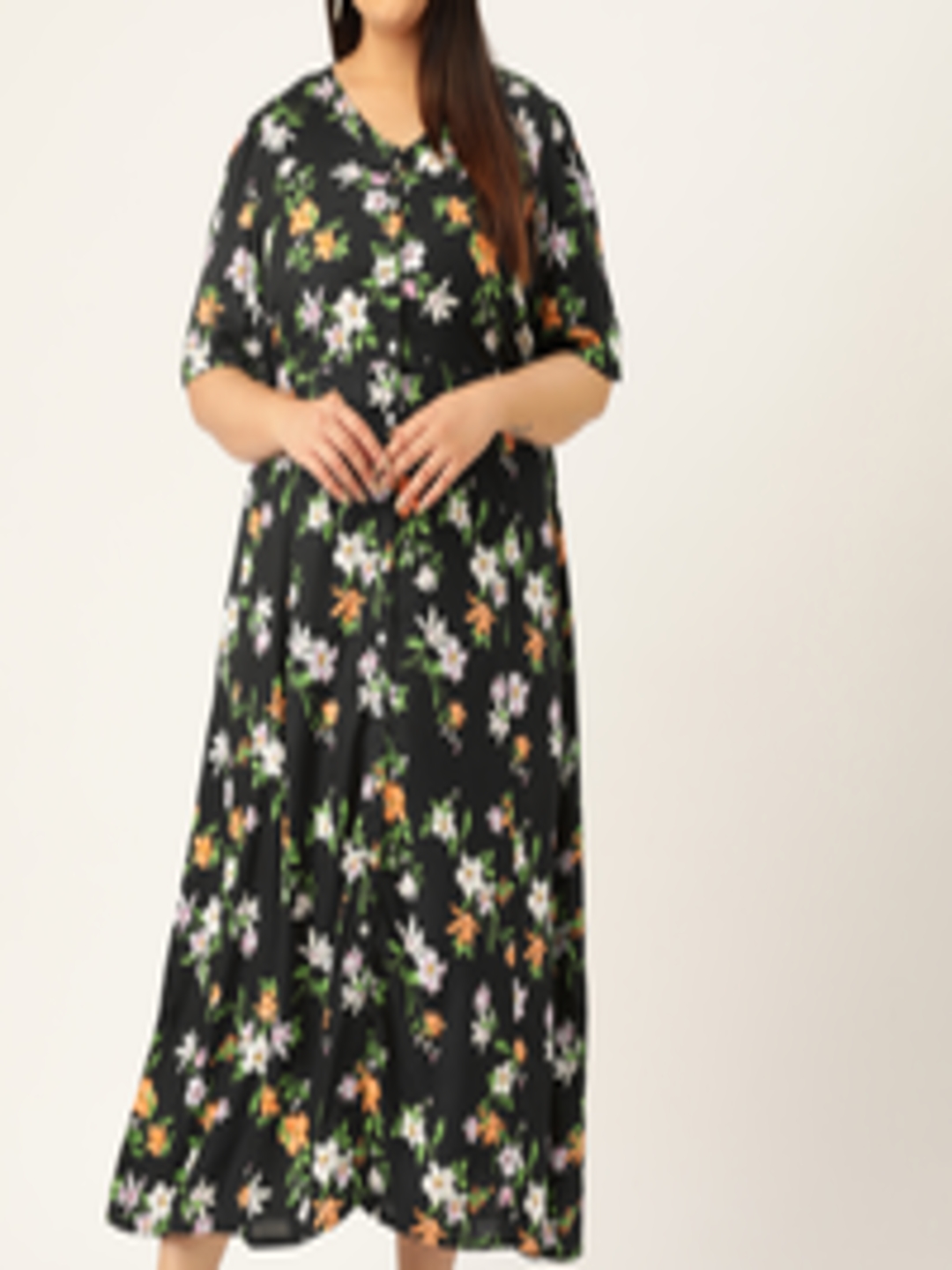 Buy MELON Women Black Printed Maxi Dress - Dresses for Women 13580510