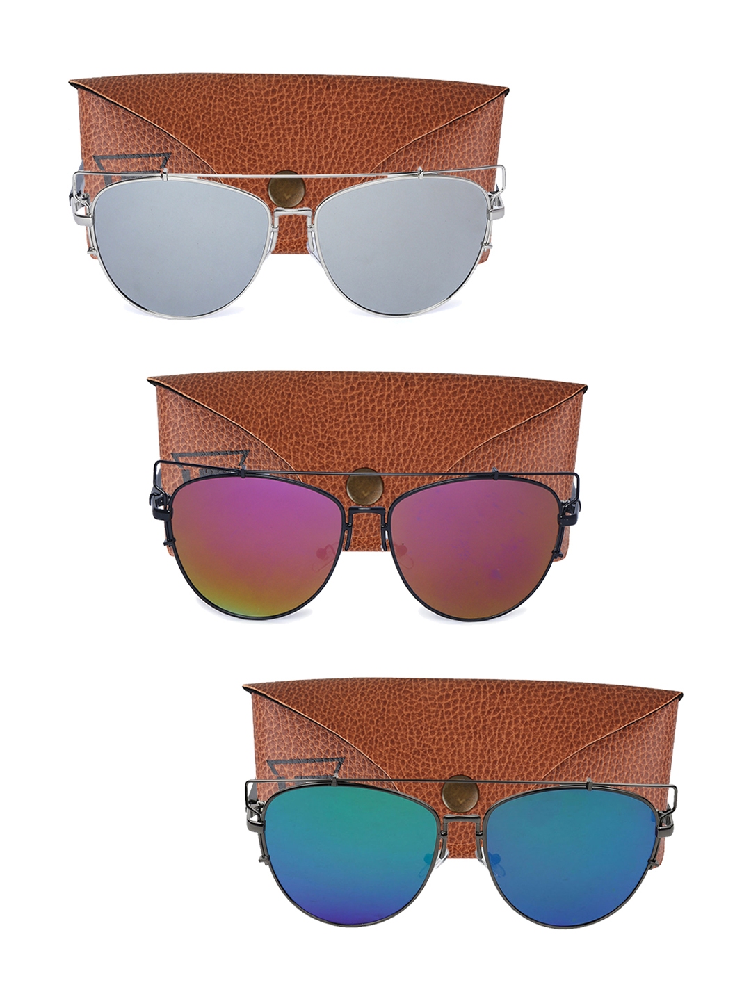 Buy Swiss Design Unisex Set Of 3 Aviator Sunglasses SDSG38 - Sunglasses ...