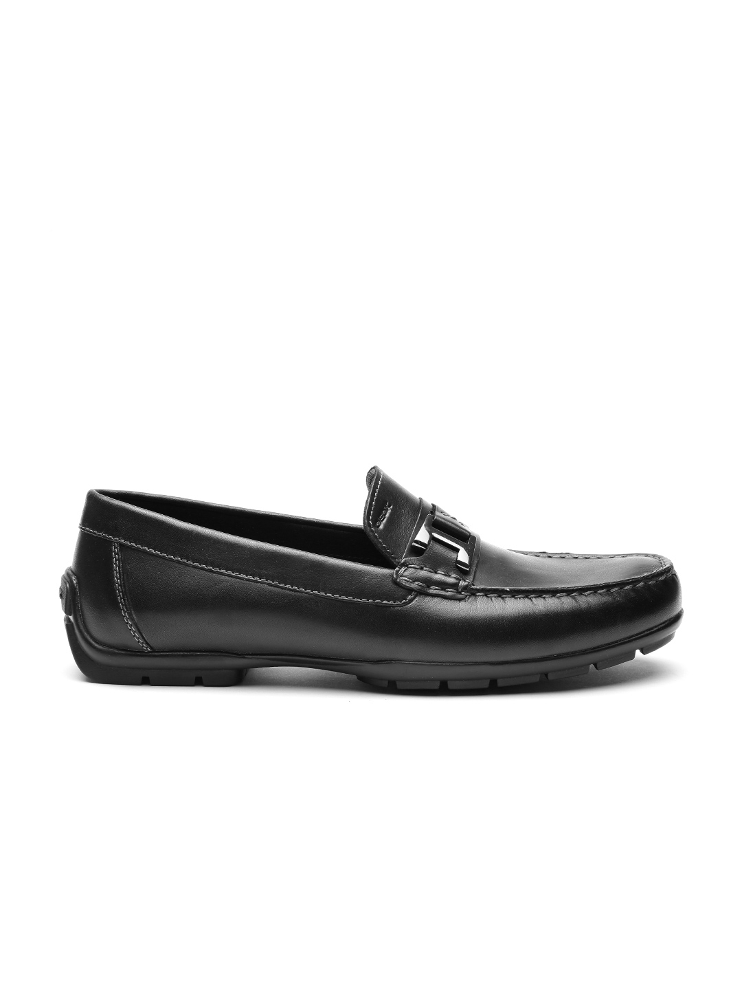 Buy GEOX Respira Men Black Breathable Italian Patent Leather Loafers ...