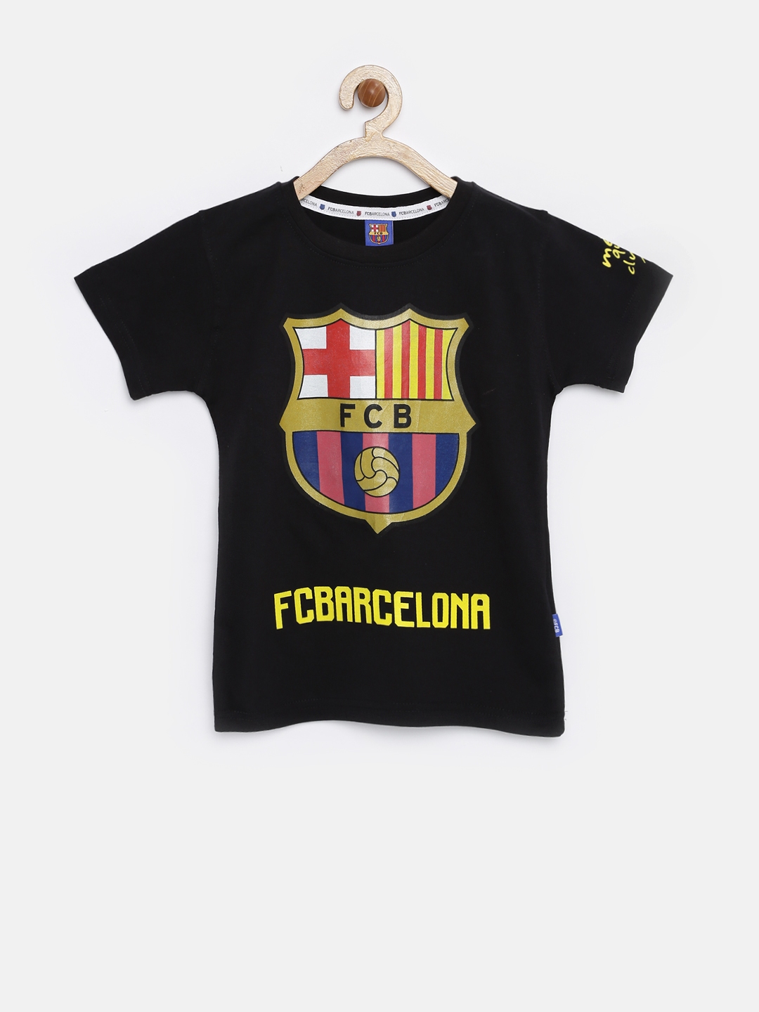 Buy FC Barcelona Boys Black Printed T Shirt - Tshirts for ...
