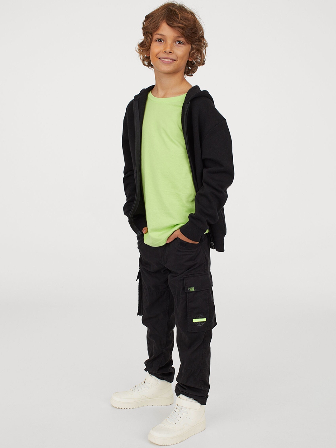 boys lined cargo trousers