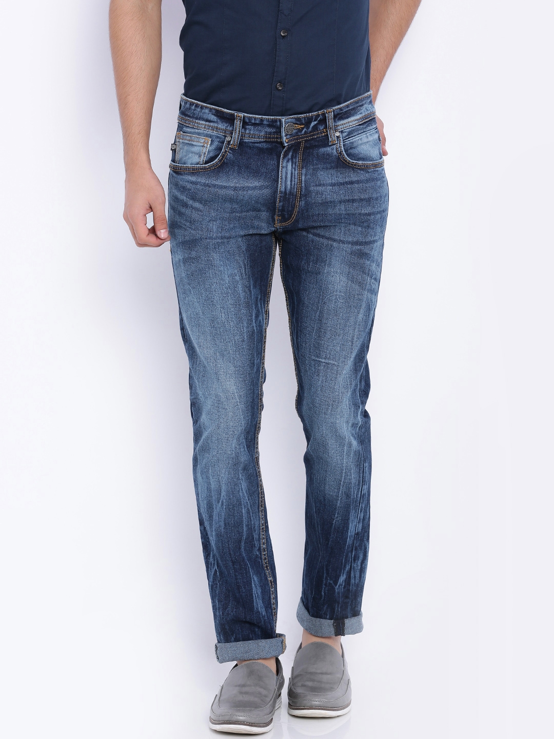 Buy Locomotive Blue Washed Super Slim Fit Stretchable Jeans - Jeans for ...