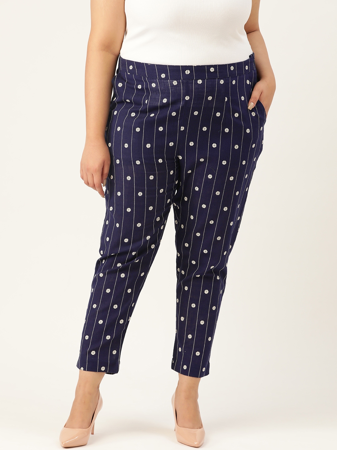 multi coloured striped trousers