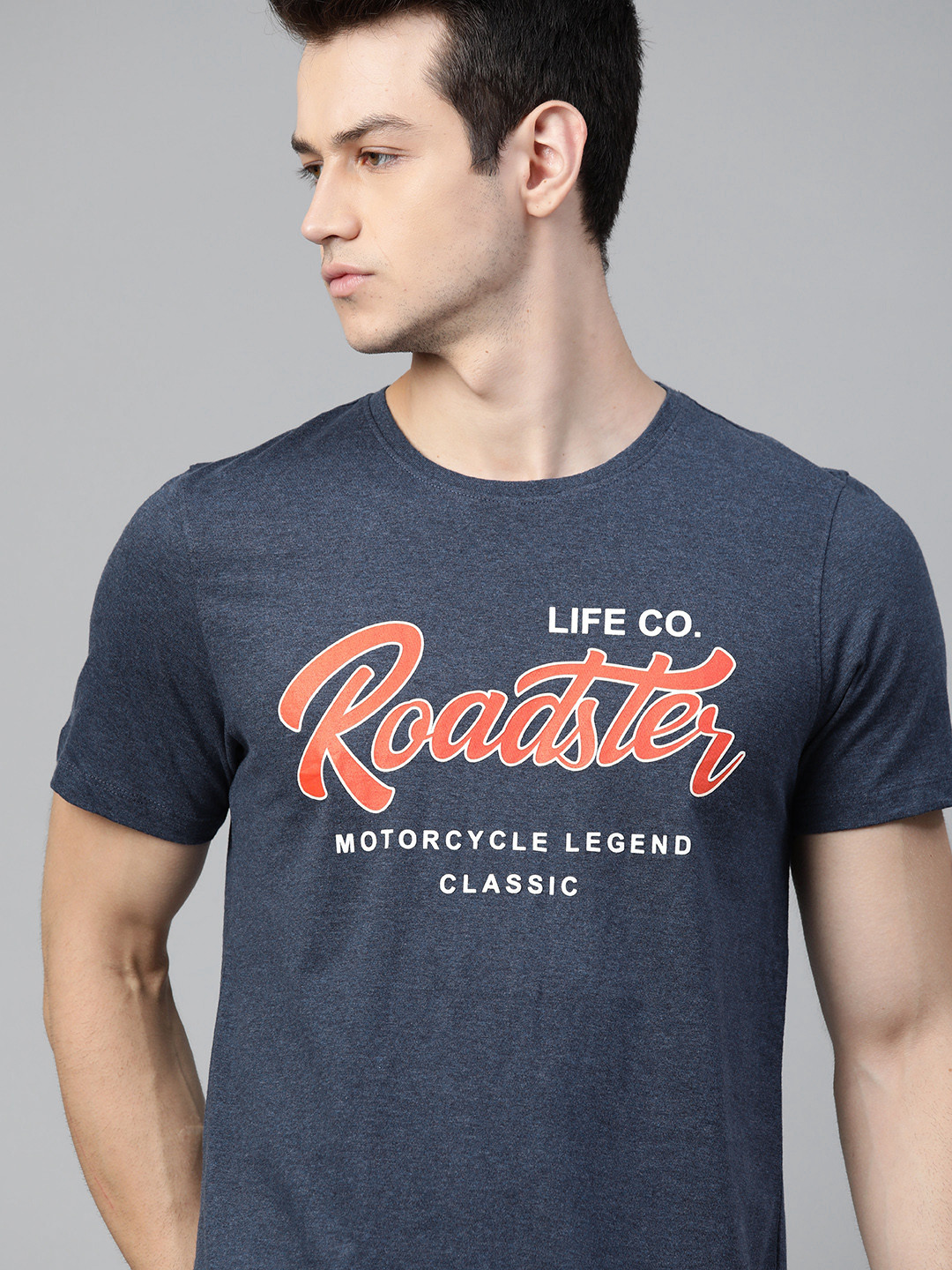 Buy Roadster Men Blue Brand Logo Printed Cotton T Shirt Tshirts for Men 13622652 Myntra