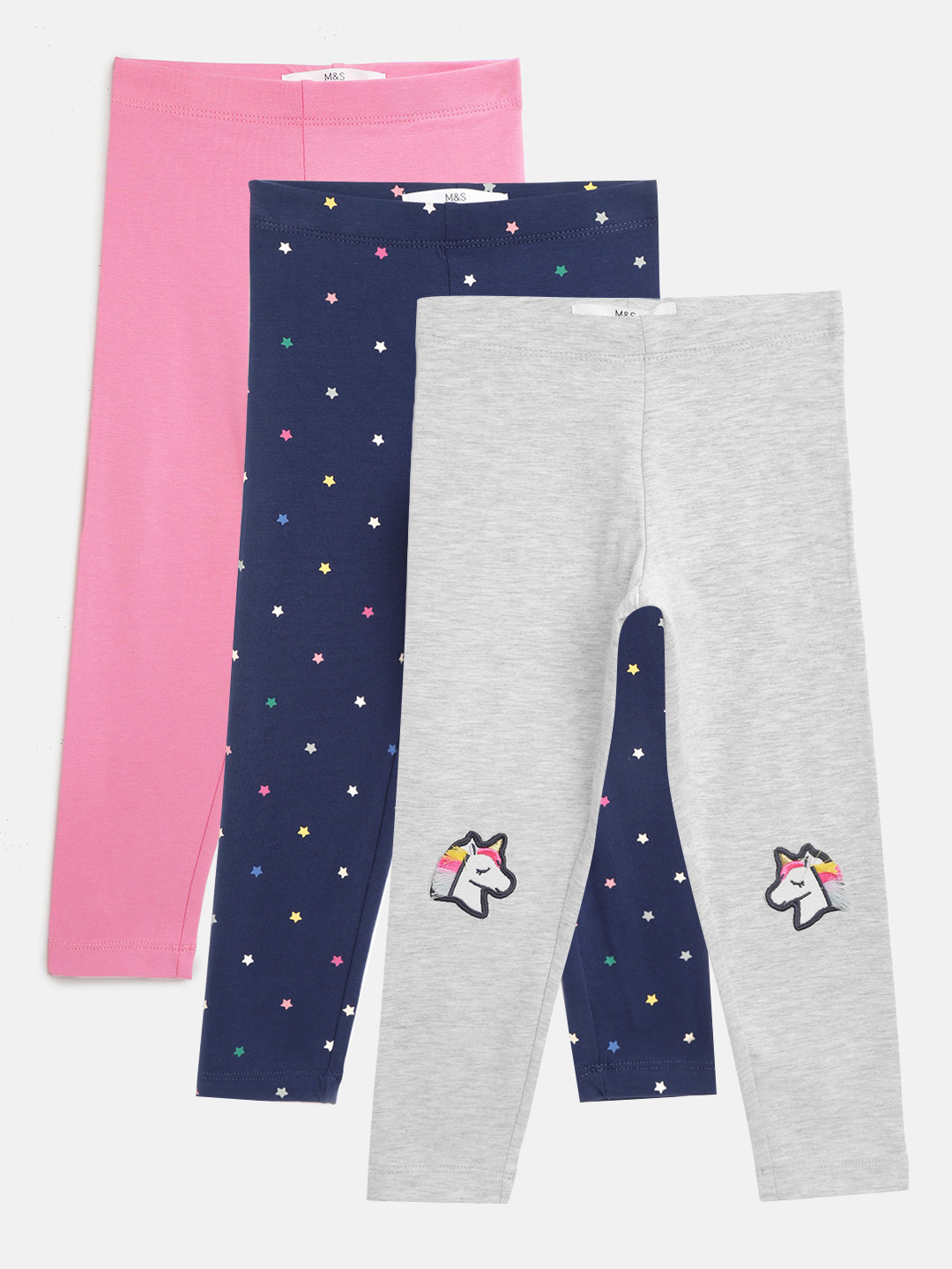 Buy Marks & Spencer Girls Set Of 3 Ankle Length Sustainable Leggings
