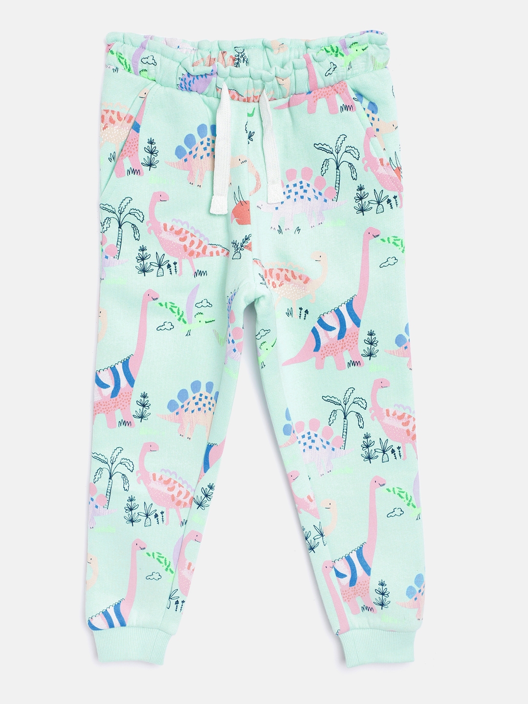 Buy Marks & Spencer Girls Sea Green & Pink Dinosaur Print Sustainable ...