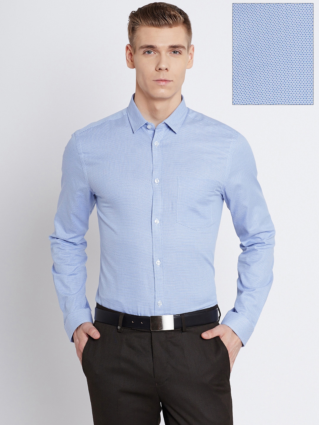 Buy Jack & Jones Blue Slim Formal Shirt - Shirts for Men 1363361 | Myntra