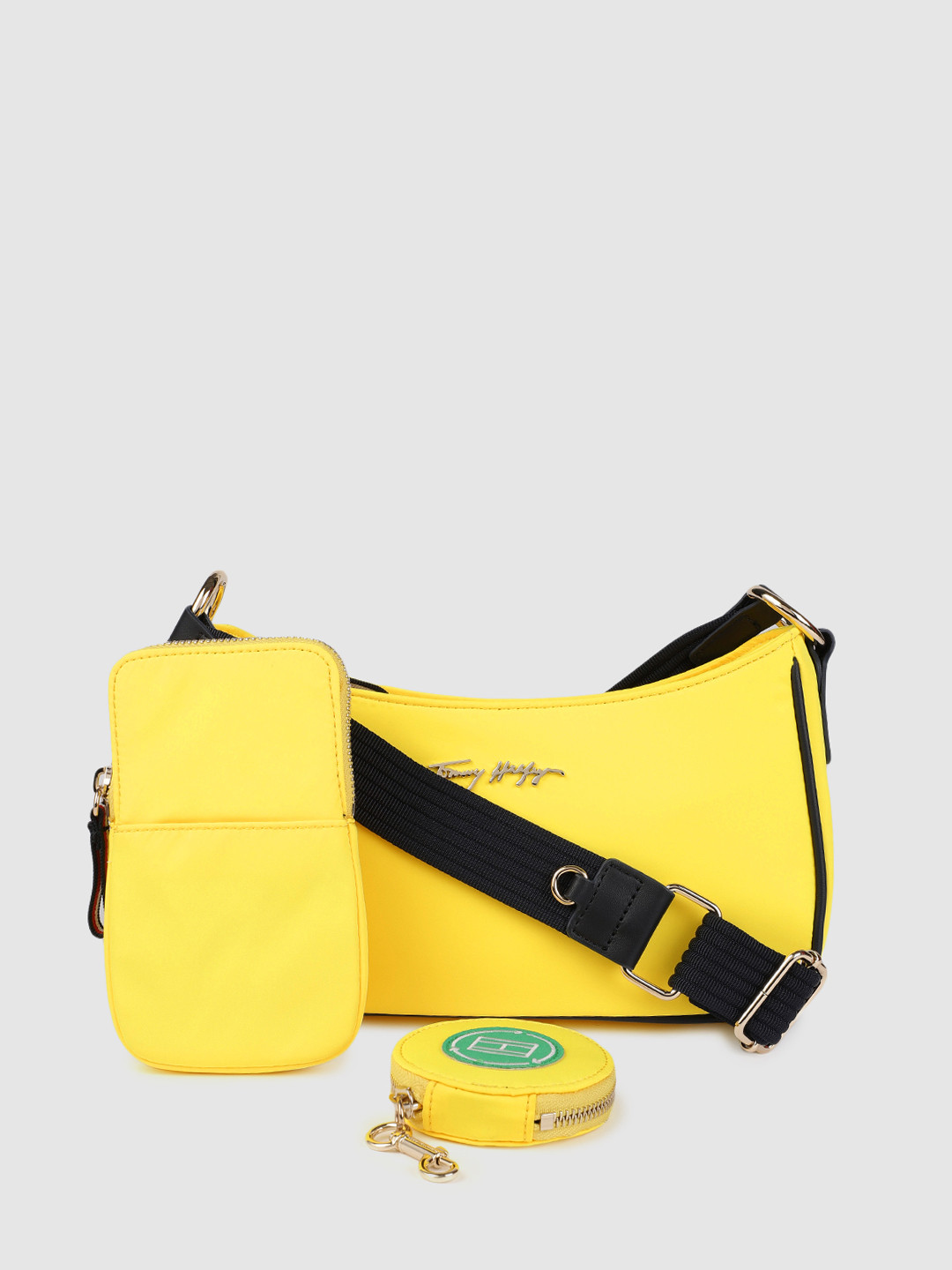 Buy Tommy Hilfiger Yellow Solid NEON Sling Bag Handbags for Women