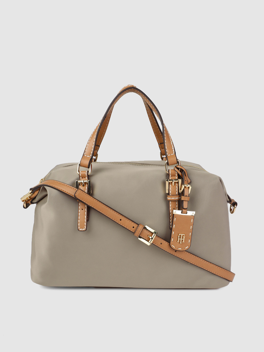 Buy Tommy Hilfiger Beige Solid JULIA Handheld Bag Handbags for Women