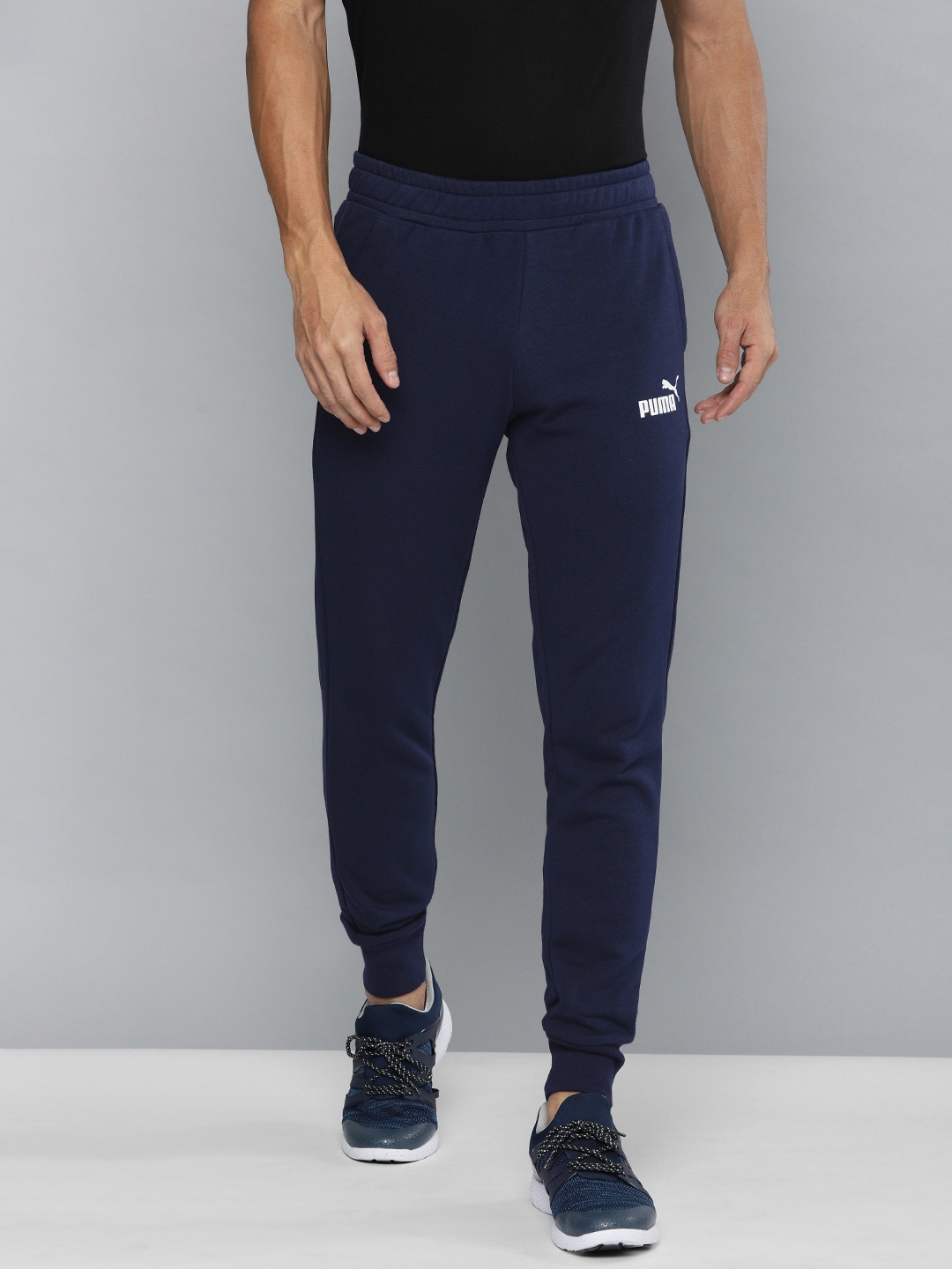 Buy Puma Men Navy Blue Solid ESS Slim Fit Joggers - Track Pants for Men ...