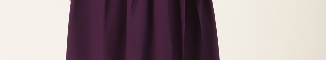 Buy Alsace Lorraine Paris Women Purple Solid Pleated Flared Skirt ...