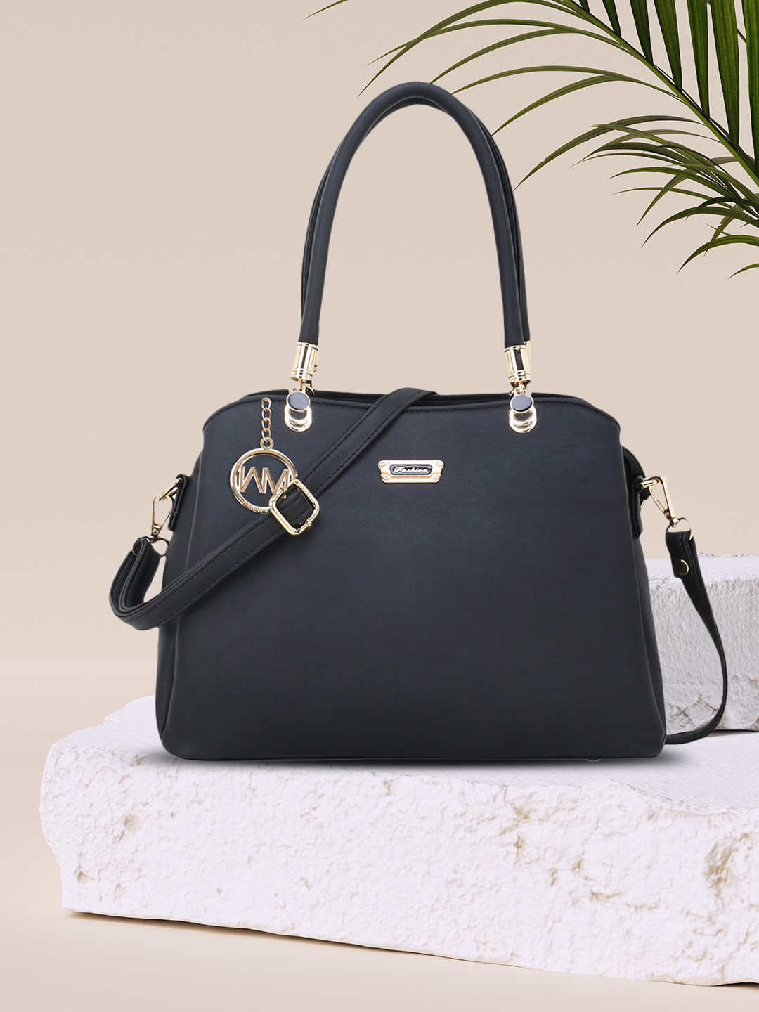 Buy WOMEN MARKS Black Solid Handheld Bag Handbags for Women 13649194
