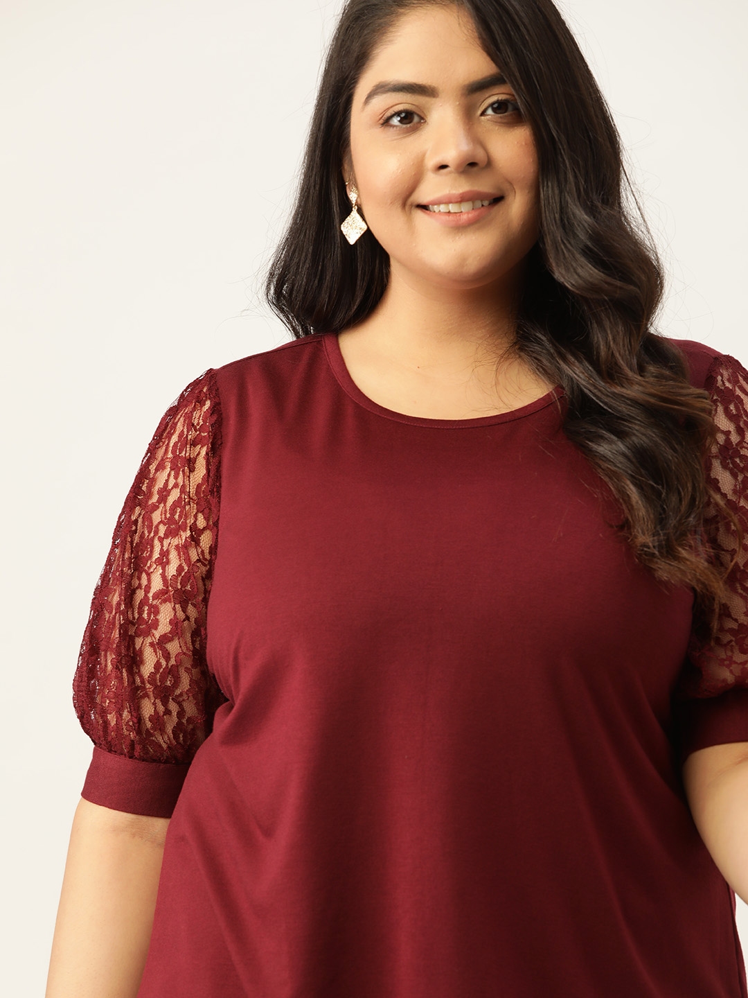 womens plus size maroon tops