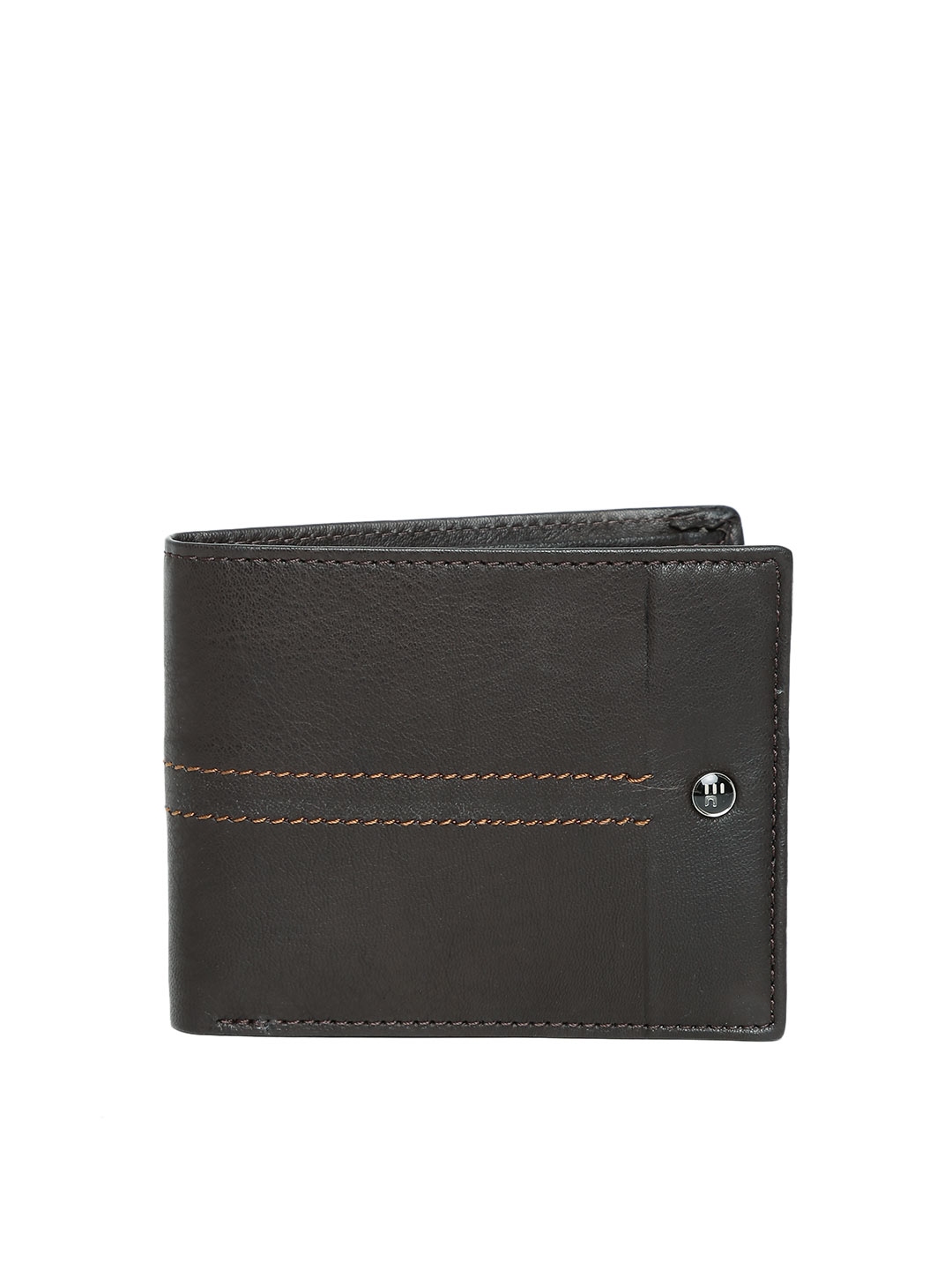 Buy Peter England Men Dark Brown Genuine Leather Wallet - Wallets for ...