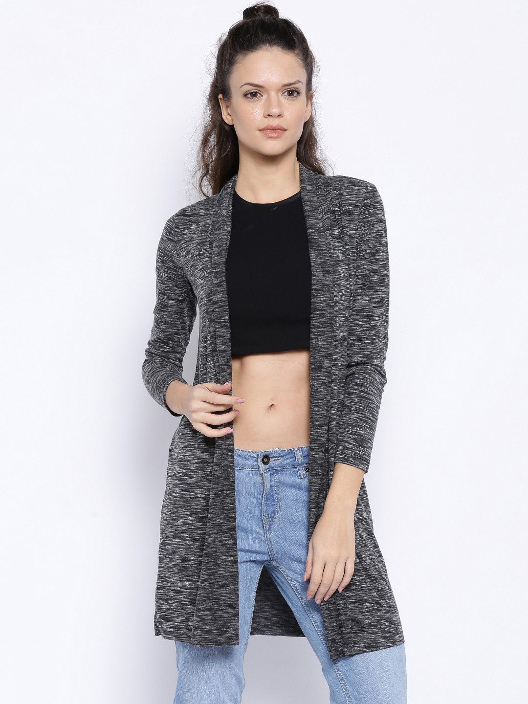 Buy ONLY Charcoal Grey Shrug Shrug for Women 1366811 Myntra