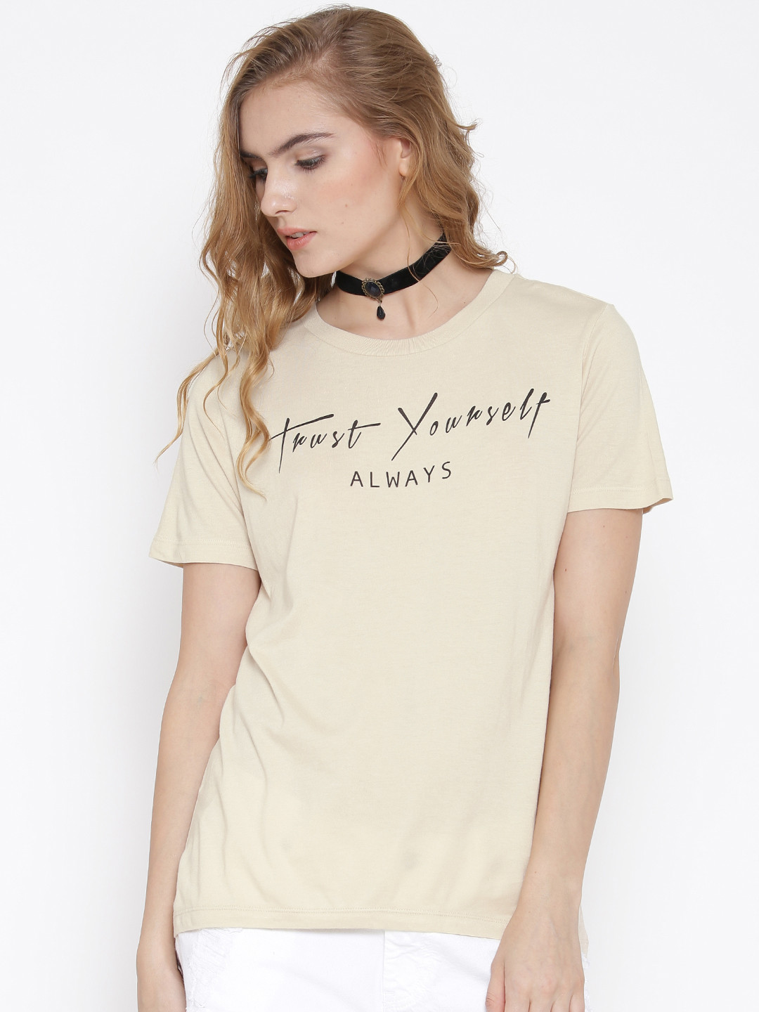 Buy FOREVER 21 Beige Printed T Shirt Tshirts for Women 1367389 Myntra
