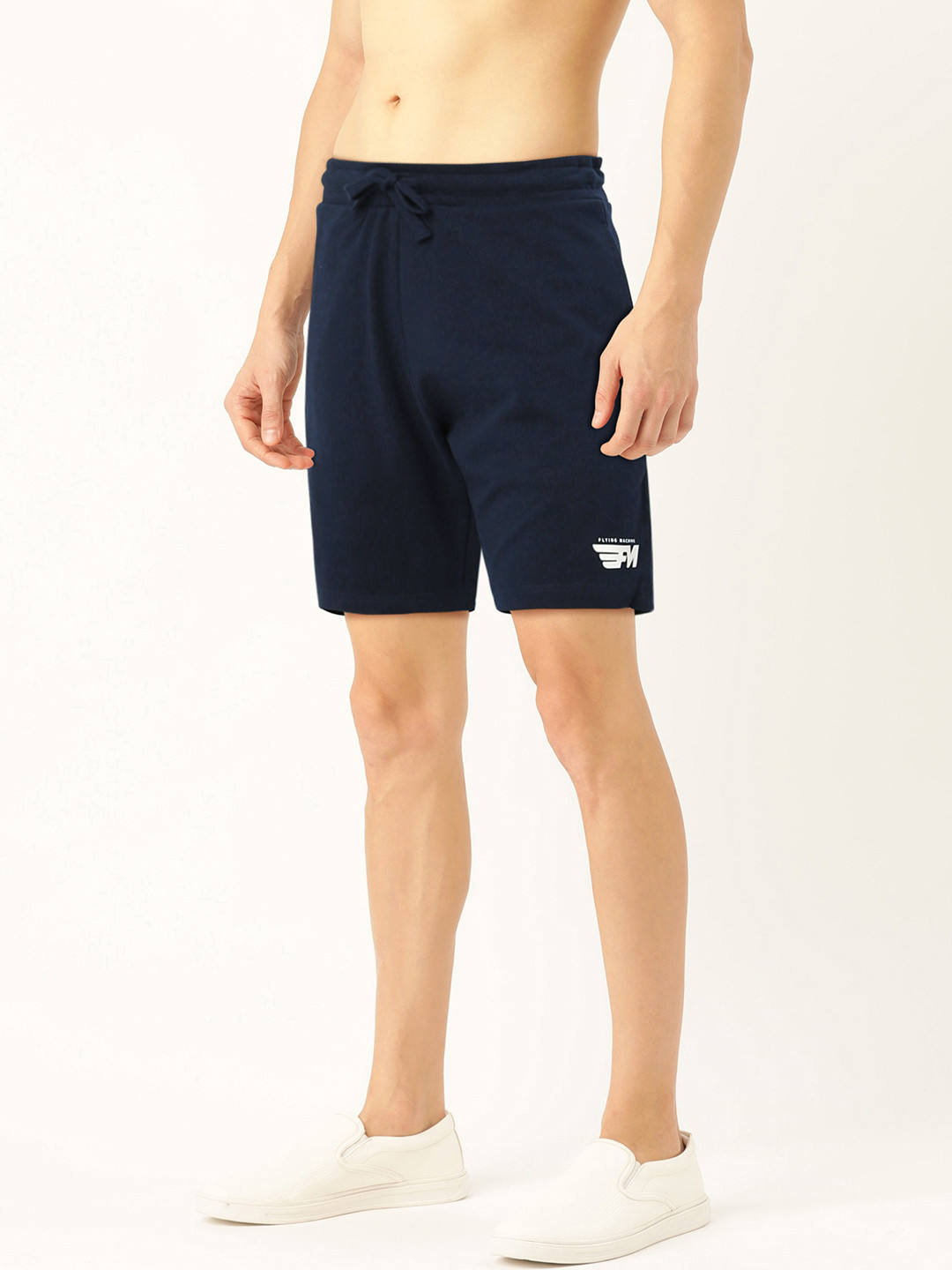Buy Flying Machine Men Navy Blue Solid Regular Fit Shorts - Shorts for ...