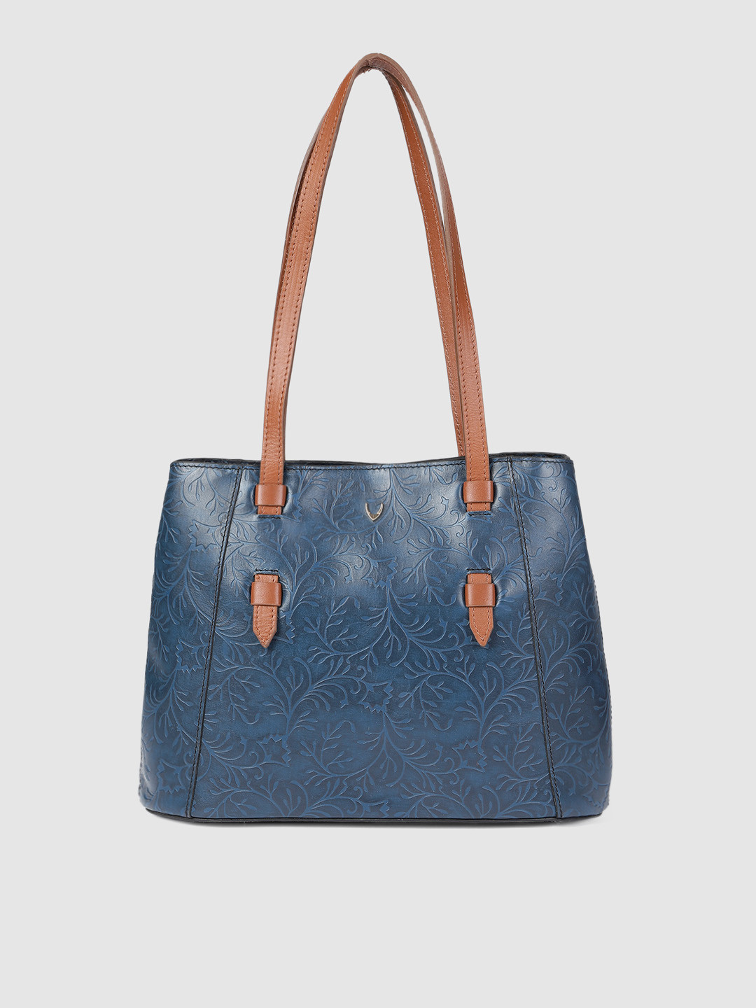 Buy Hidesign Blue Self Design Leather Shoulder Bag Handbags for Women