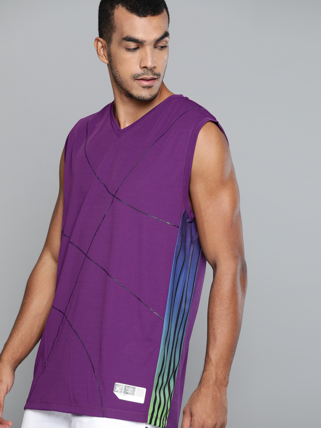 Buy HRX By Hrithik Roshan Men Purple Printed Anti Static Rapid Dry