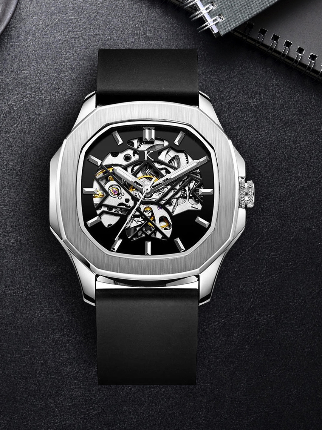 Buy KREDO Men OTUS Silver Automatic Skeleton Analogue Watch KW044