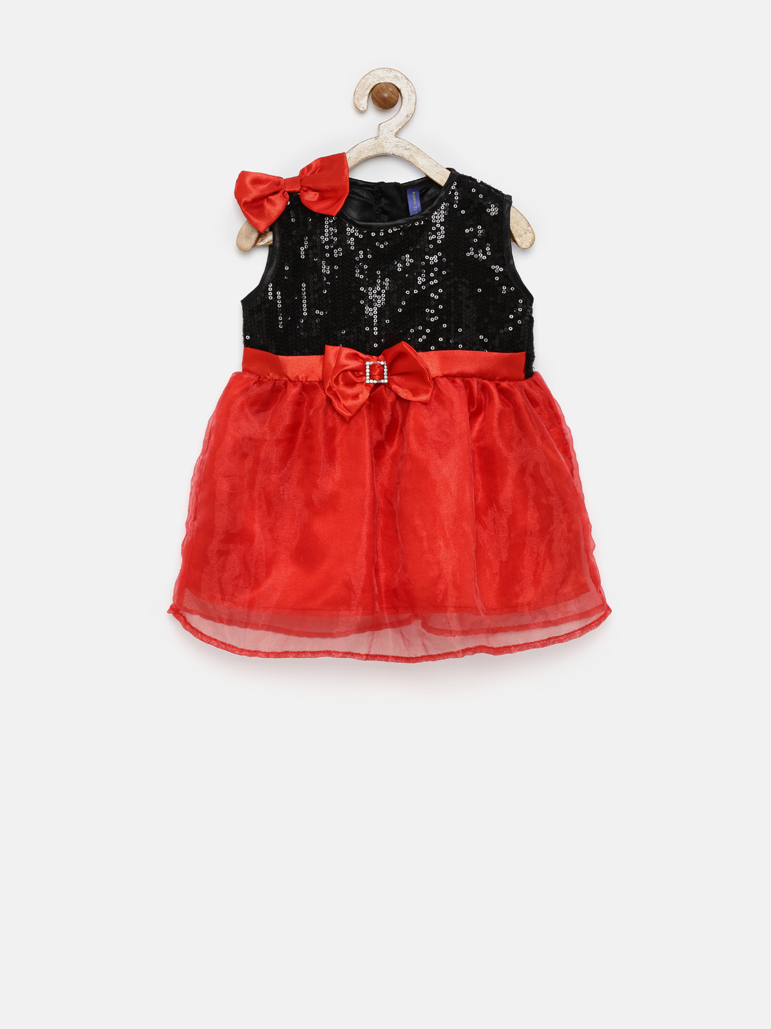 Buy YK Infant Girls Black & Red Embellished A Line Dress Dresses for Girls 1370053 Myntra