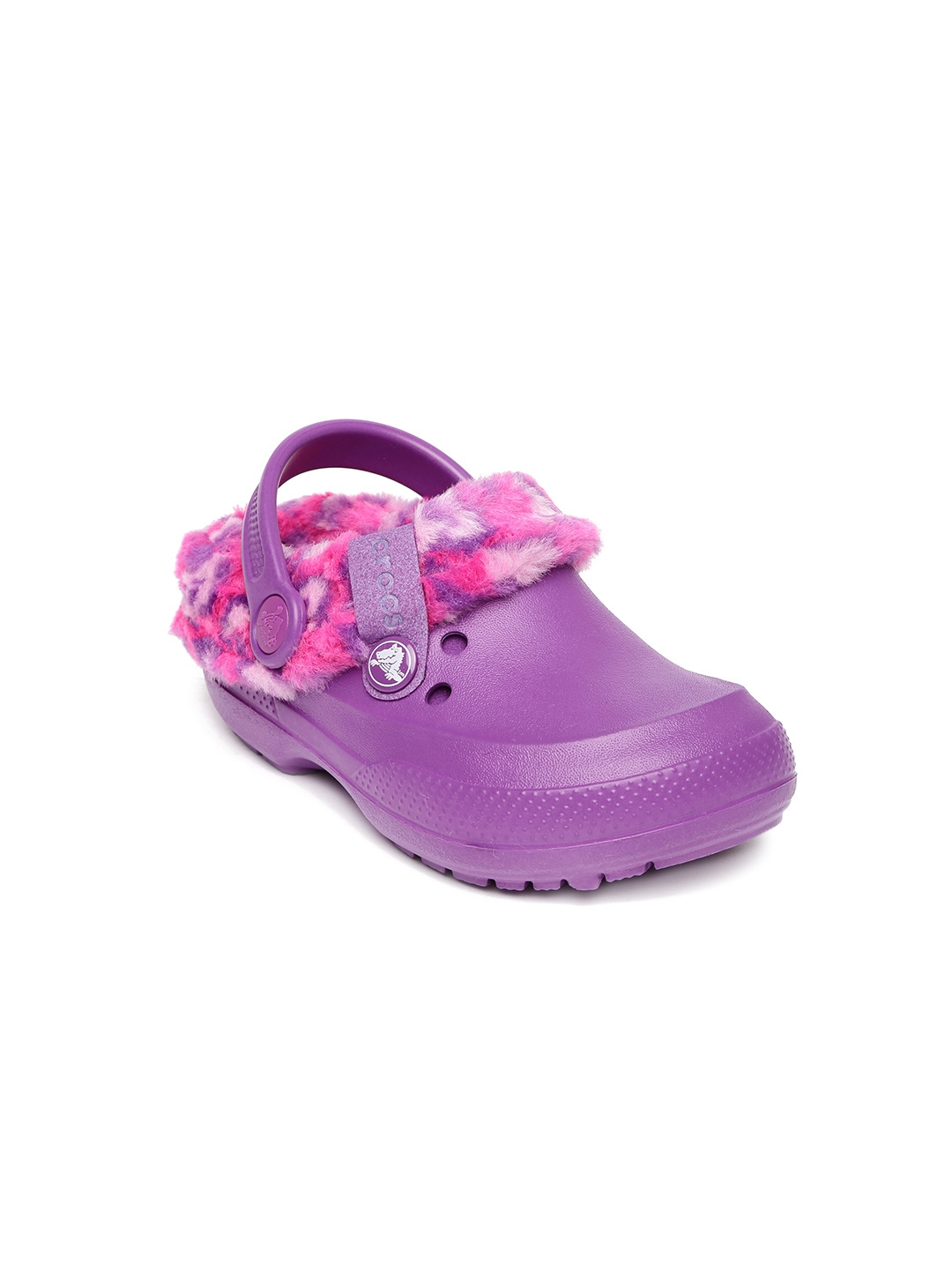 light purple fuzzy crocs