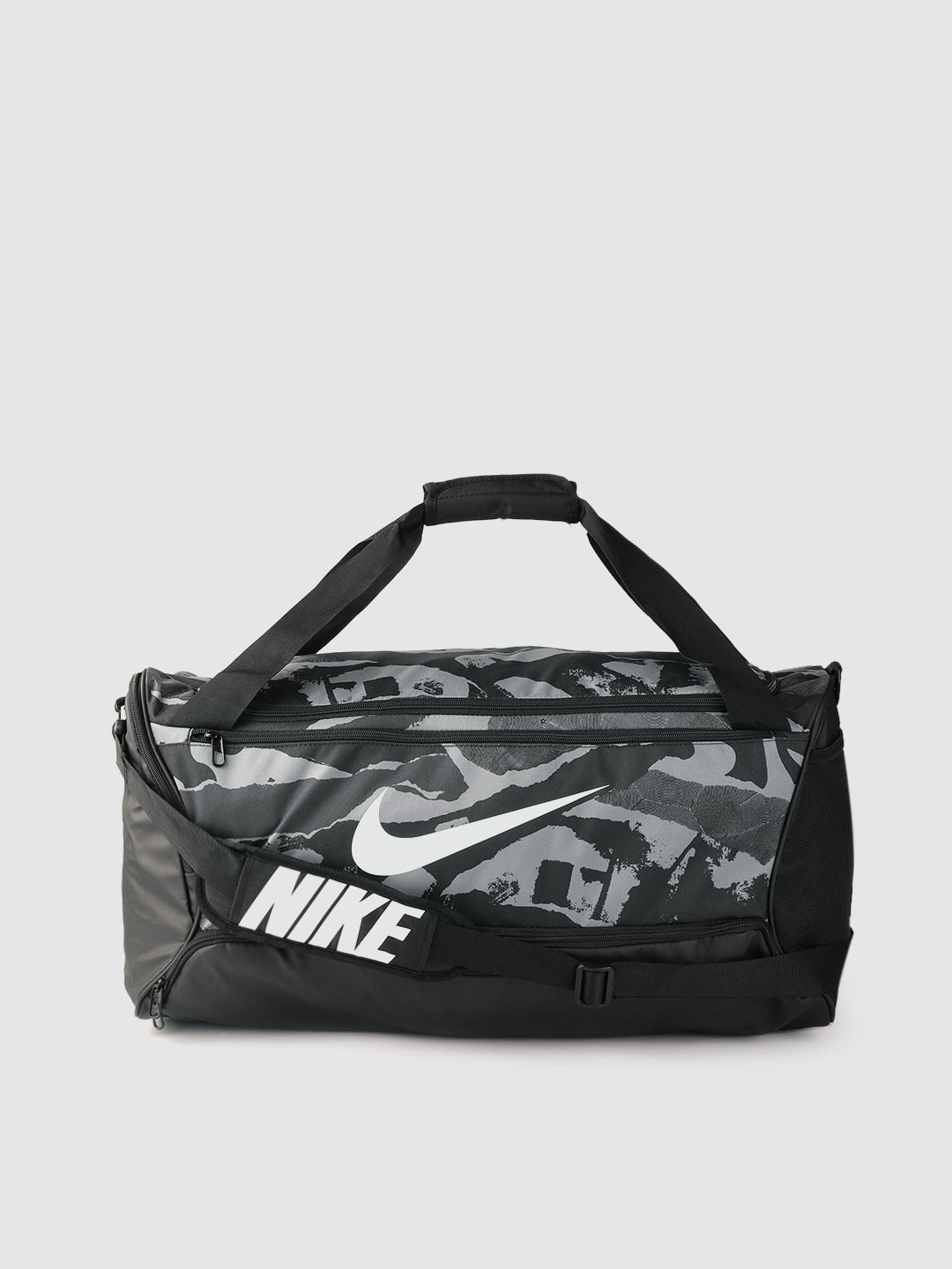 Buy Nike Unisex Black & Grey Brasilia Printed Training Duffel Bag