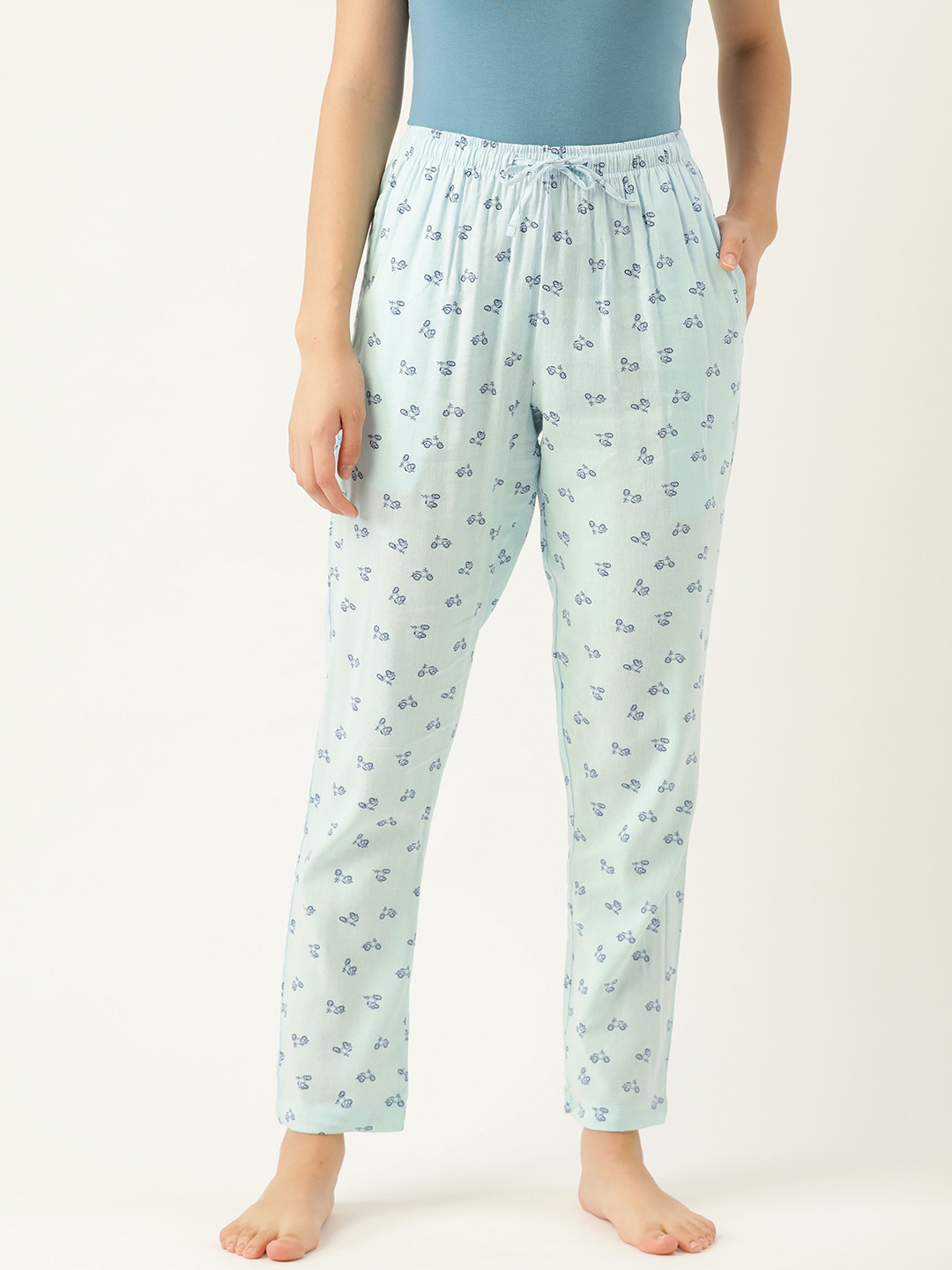 Buy ETC Women Blue Printed Regular Fit Lounge Pants - Lounge Pants for ...