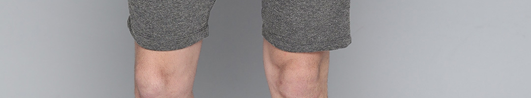 Buy M&H Easy Men Charcoal Solid Regular Fit Regular Shorts - Shorts for ...